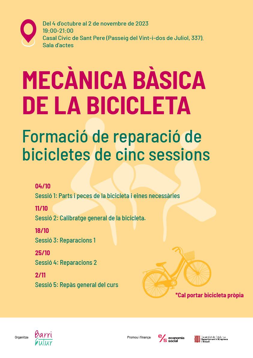 Mecànica bàsica de la bicicleta. Formació de reparació de bicicletes de cinc sessions.